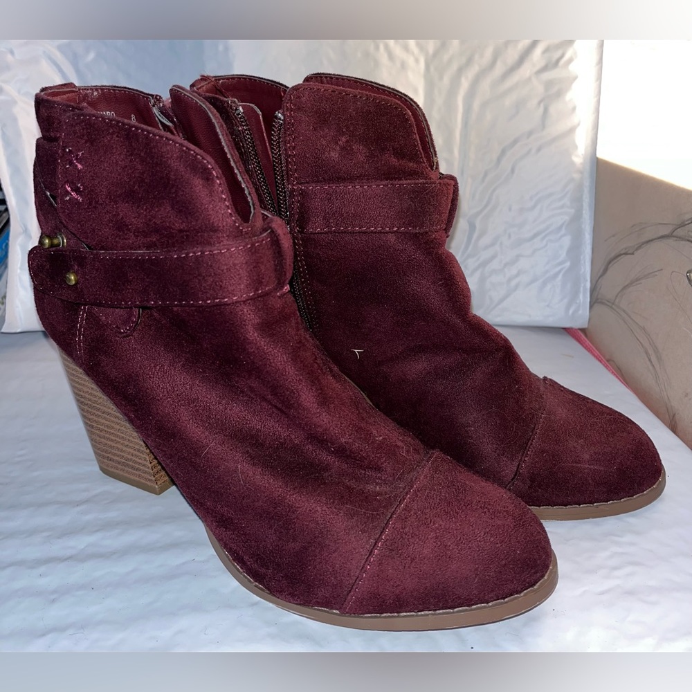 Suede ankle booties
